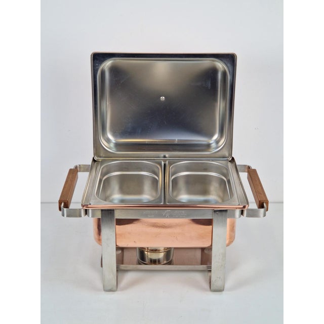 Vintage Copper-Plated Stainless Steel Spring Chafing Dish, Switzerland, 1980s For Sale - Image 9 of 18