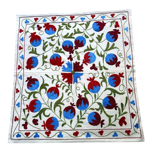 Hand-Embroidered Suzani Tablecloth - 35" X38"
