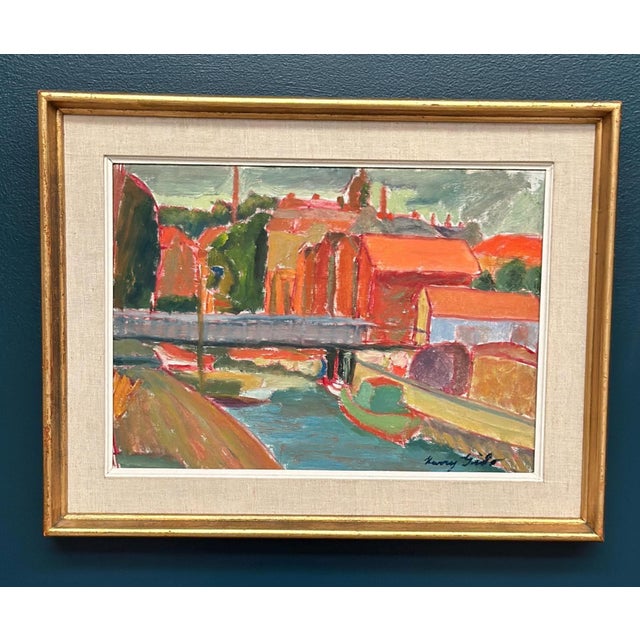 Kerry Gado, Village, 1960s, Oil on Canvas, Framed For Sale - Image 17 of 17