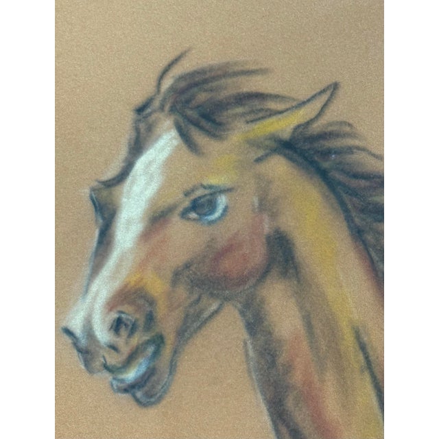Jean M. Brown "Mustang" Pastel + Ink Artwork, Framed For Sale - Image 4 of 12
