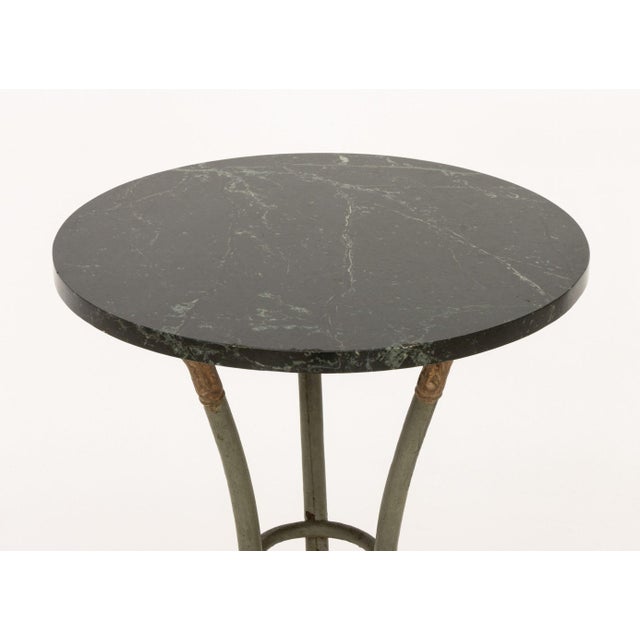 Green Marble Top Painted Metal Gueridon For Sale - Image 4 of 7