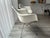 Mid-Century Modern Authentic Herman Miller Eames Molded Plastic Armchairs (Pair) – White, Wire Eiffel Base For Sale - Image 3 of 11