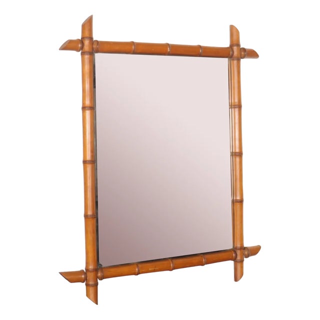 French Faux Bamboo Mirror, 1890s For Sale