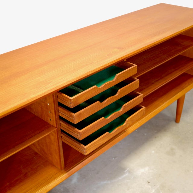 Faarup Møbelfabrik Model #49 Danish Teak Sideboard With Tambour Doors Designed by Svend Aage Larsen For Sale - Image 14 of 14