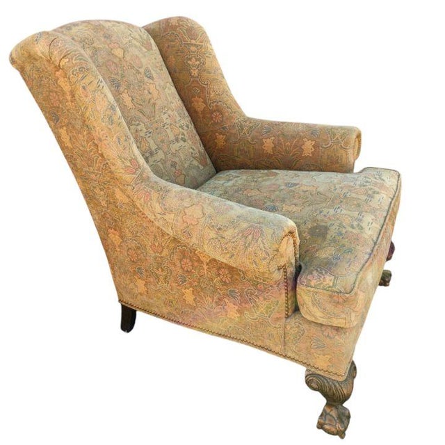 Timeless Luxury: Bespoke Taylor King Wingback Armchair & Matching Ottoman Set For Sale - Image 10 of 12