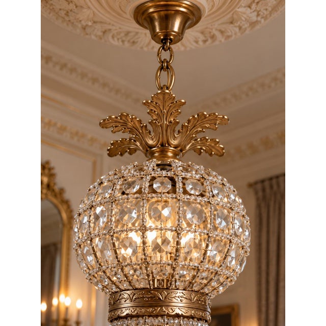 Late 20th Century French Artisan Louis XVI Gold Bronze Chandelier For Sale - Image 16 of 18