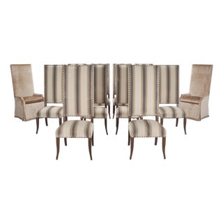 Set of 12 Ferrell+Mittman Art Deco High-Back Dining Chairs For Sale