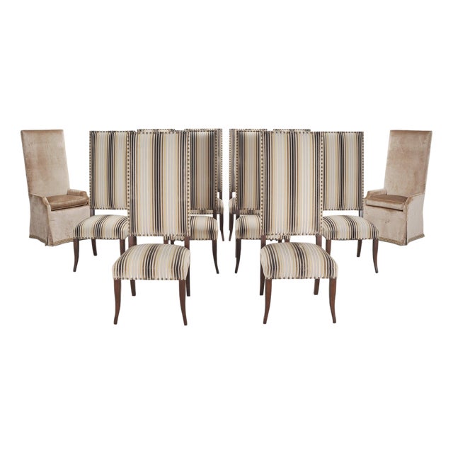 Set of 12 Ferrell+Mittman Art Deco High-Back Dining Chairs For Sale
