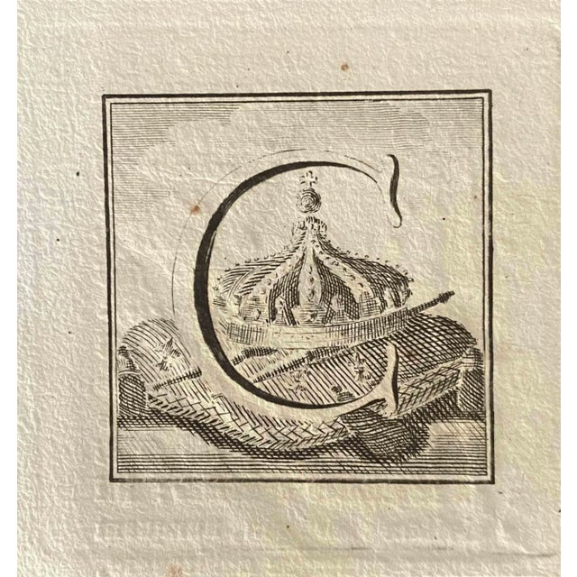 Capital letter for the antiquities of herculaneum exposed, etching from the end of the 18th century, made by various old...