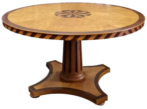 First Half of the 20th Century Biedermeier Circular Living Room Table, Italy, 1980s