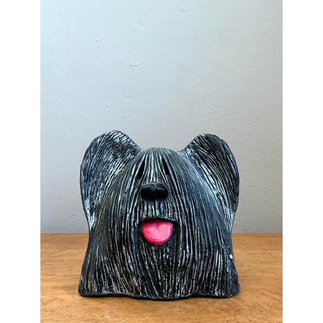 This charming vintage studio pottery sculpture is a masterful celebration of texture and whimsical design. Hand-crafted...