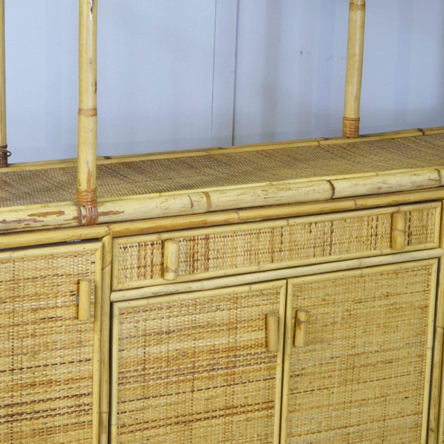 Light Yellow Bamboo and Rattan Cabinet from Vivai del Sud, 1960s For Sale - Image 8 of 10