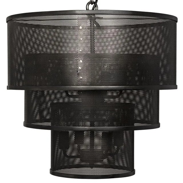 Mid-Century Modern NOIR Arena Pendant, Black Iron For Sale - Image 3 of 6