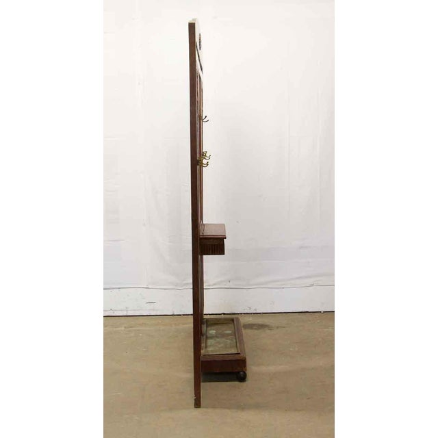 Oak Art Deco Hall Tree With Beveled Mirror Chairish