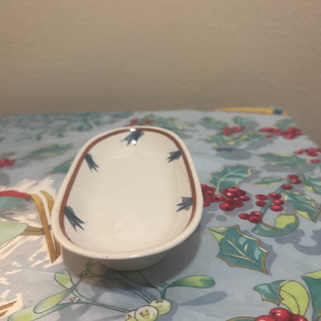 Vintage Syracuse China "Aurora" Oval Ceramic Trinket Dish For Sale - Image 9 of 11