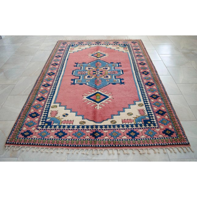 Vintage Turkish Rug Hand Knotted Wool Area Rug - 5'3" X 7'9" For Sale - Image 16 of 17