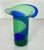 A fine Art Glass vase featuring a fluted top over a column base with a lovely swirl pattern in blue and green by Vetro a...