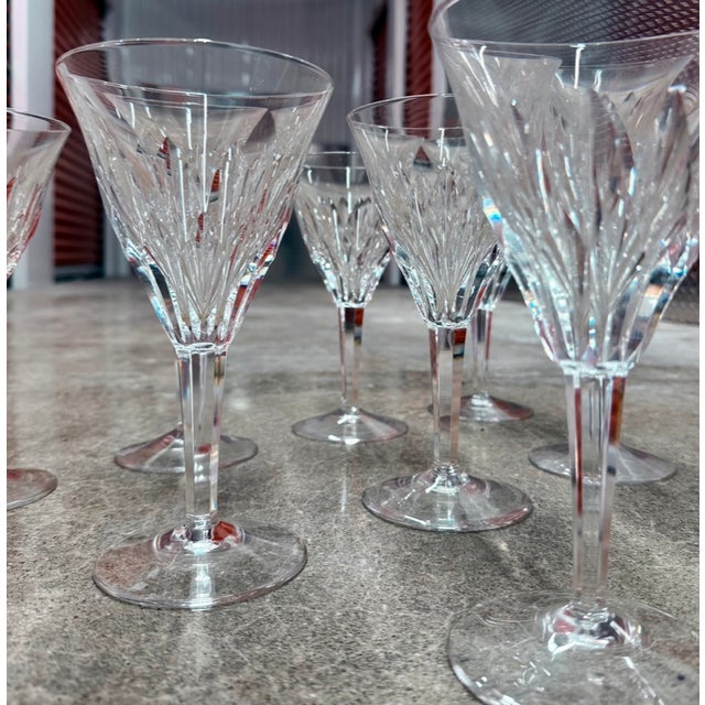 Transparent 1940, Royal Leerdam "Contessa" Crystal Claret Glasses - Set of 8 For Sale - Image 8 of 9