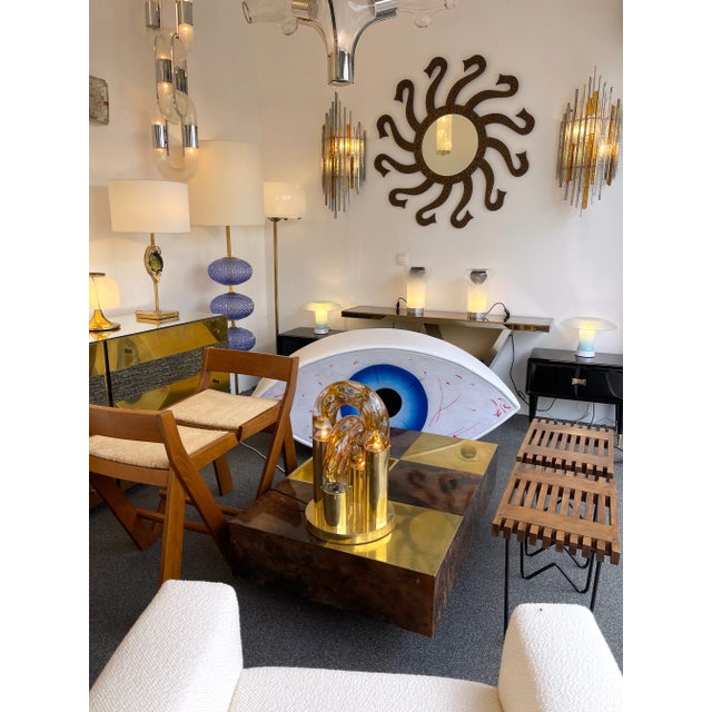 1970s Hammered Brass Mirror Octopus by Luciano Frigerio, Italy For Sale - Image 9 of 11