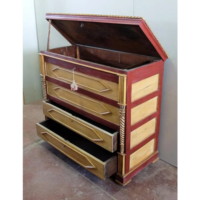 Antique Italian Lacquered Chestnut Dresser For Sale - Image 5 of 9