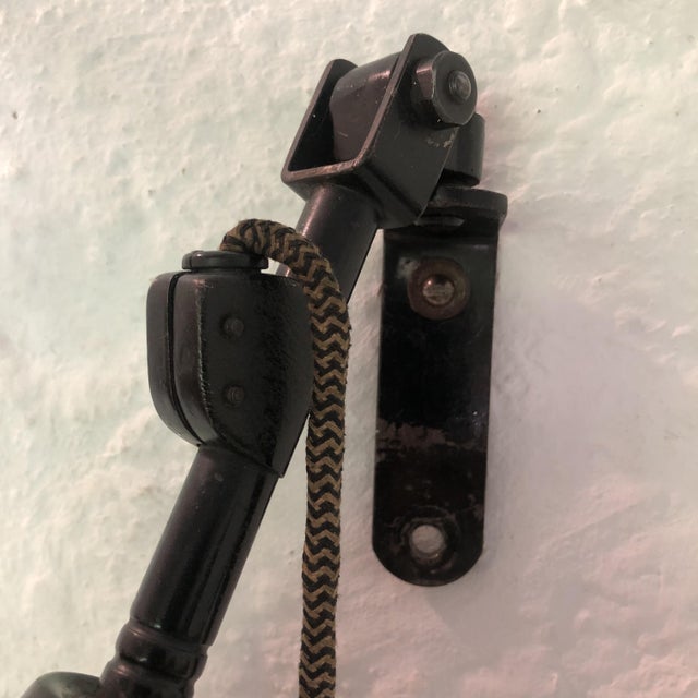 Black Wall Lamp attributed to Curt Fischer for Midgard Industriewerke Auma, 1930s For Sale - Image 8 of 11