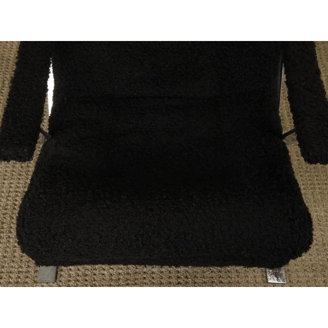 Vintage Mid-Century Milo Baughman Style Chrome Lounge Chair With Black Bouclé, 1970s For Sale - Image 13 of 18