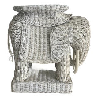 Wicker Elephant Cocktail Table For Sale