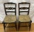 Pair of Sheraton fancy early 19th century Hitchcock chairs with rush seats Scolled center splats with painted decoration...