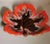 A fascinating centerpiece in the shape of a leaf in colored ceramic; the craftsman has given the leaf a pleasant and well-...
