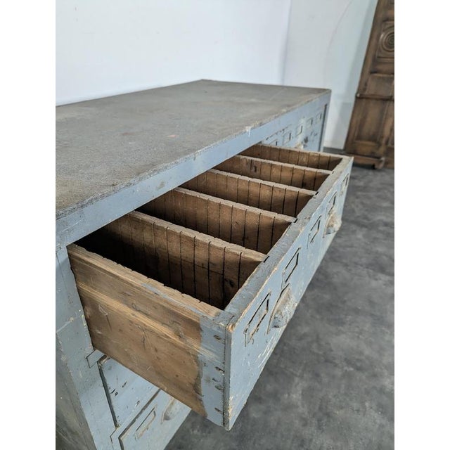 Antique-Style Workshop Cabinet with Six Drawers For Sale - Image 5 of 9