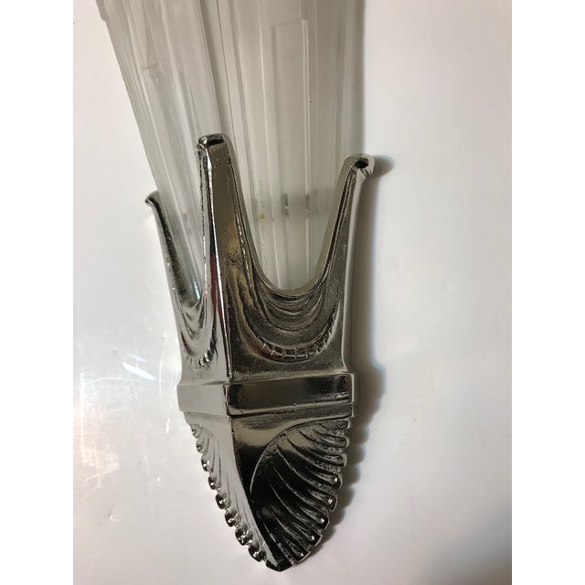 Metal French Art Deco Geometric Scones by Georges Leleu - a Pair For Sale - Image 7 of 12