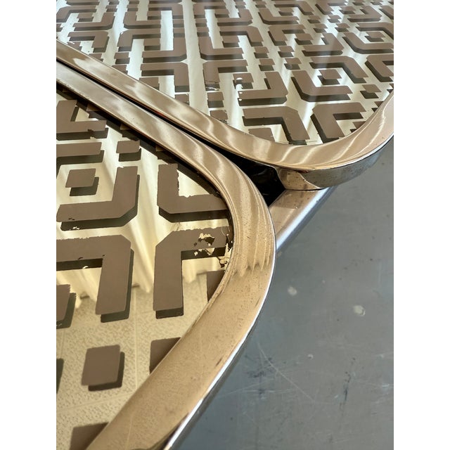 Mid-Century Modern Italian Chrome and Mirrored Glass Placemat Serving Trays by Tommaso Barbi, 1970s, Set of 4 For Sale - Image 12 of 18