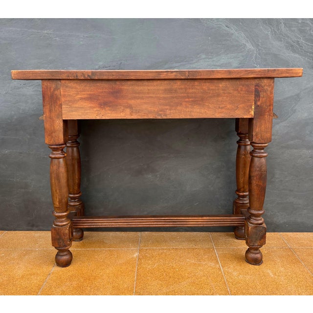 Spanish Renaissance Console Table with Two Drawers and Turned Legs, 1920s For Sale - Image 13 of 14