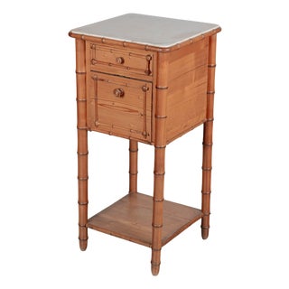 A 19th Century French Faux Bamboo Nightstand. For Sale