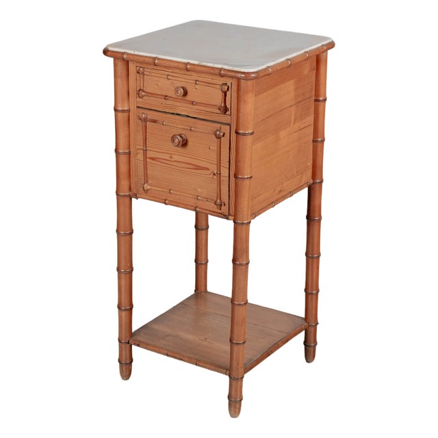 A 19th Century French Faux Bamboo Nightstand. For Sale