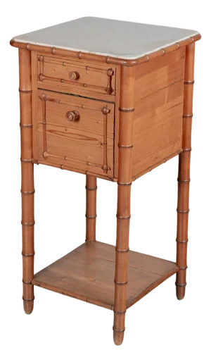 A 19th Century French Faux Bamboo Nightstand.