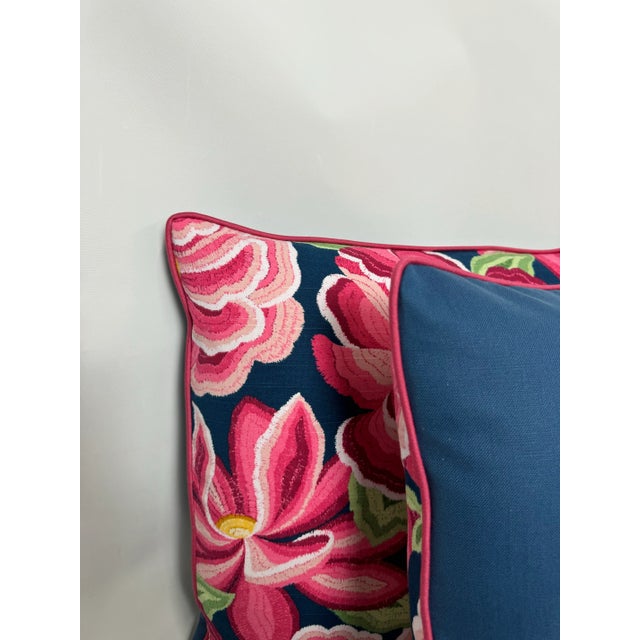 Robert Allen O’Keefe Bloom in High Noon Pink Pillows - Pair For Sale In New York - Image 6 of 12