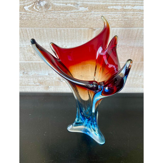 Large Sommerso Glass Vase from Made Murano Glass, 1970s For Sale - Image 10 of 10