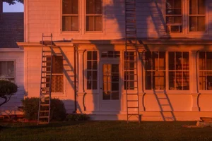 “Ladders, Sagaponack” Contemporary Landscape Photograph by Andrew Dresher