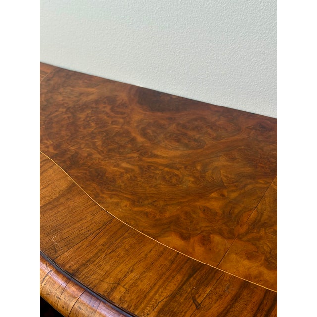 Wood Very Fine Louis XV Burl Walnut Narrow Wall Console /Table , Circa 1880. For Sale - Image 7 of 10
