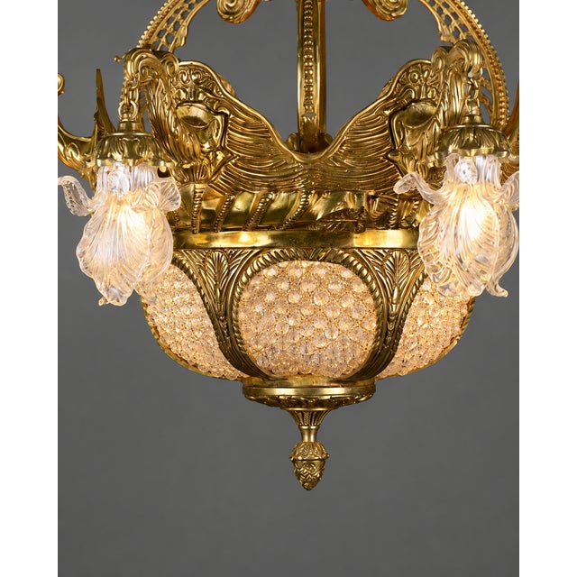Metal 1980 French Louis XVI Gold Bronze Chandelier - 16 Lights For Sale - Image 7 of 10