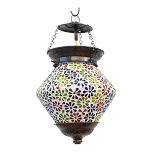 Small Colorful Floral Hanging Lantern