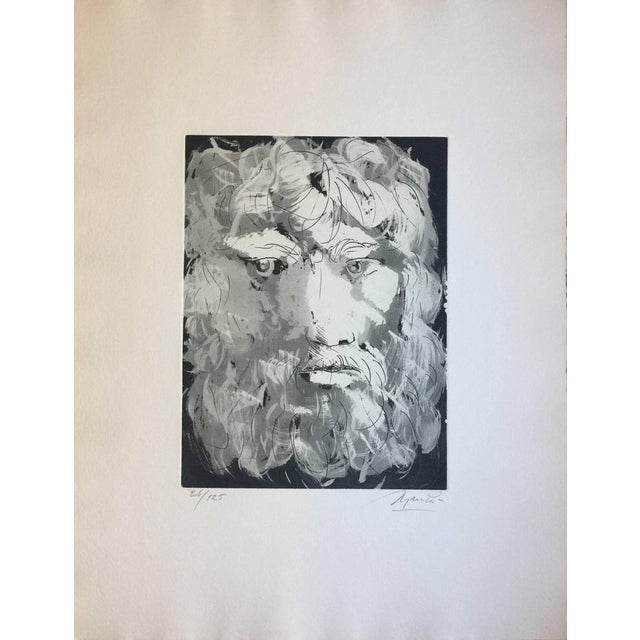 Giacomo Manzú, Head of Oedipus Etching, Signed, Modern Style, Edition of 125, 1970 For Sale - Image 6 of 6