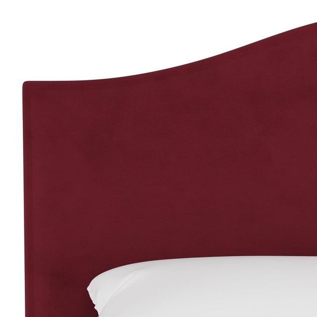 California King Camelback Headboard in Velvet Berry For Sale - Image 4 of 6