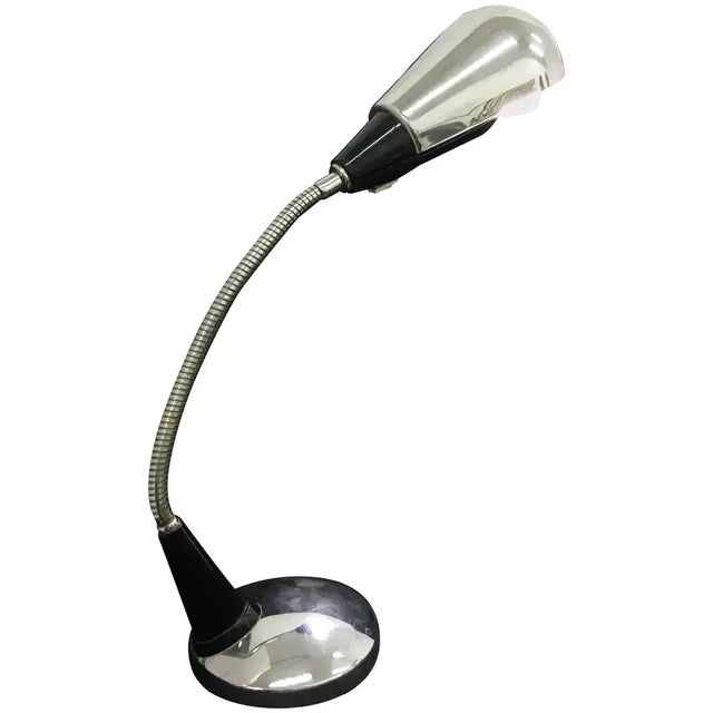 Silver 1960s Italian Mid-Century Modern Industrial Table Lamp For Sale - Image 8 of 8