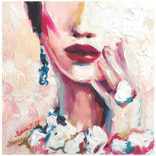 Paper Original Portrait Woman Figurative Original Painting by Valeriya Serova For Sale - Image 7 of 7