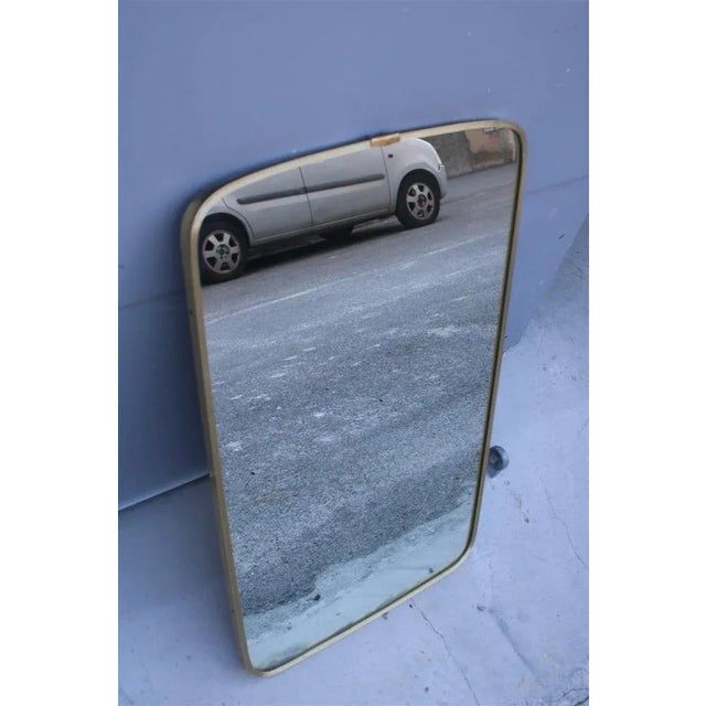 1950s Italian Mirror with Shaped Brass Frame, 1950s For Sale - Image 5 of 13