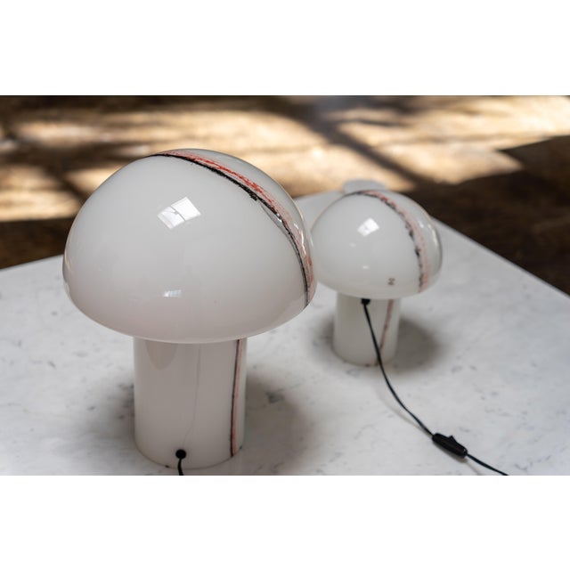 Glass Lido Glass Mushroom Table Lamps from Peill & Putzler, Germany 1970s, Set of 2 For Sale - Image 7 of 14
