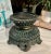 Large 1980s Victorian Style Round Pillar Candle Holder With Weathered Patina Finish For Sale - Image 4 of 4