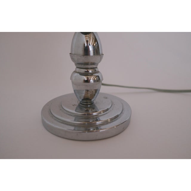 Silver French Modernist Streamline Chrome Table Lamp, 1930s For Sale - Image 8 of 18